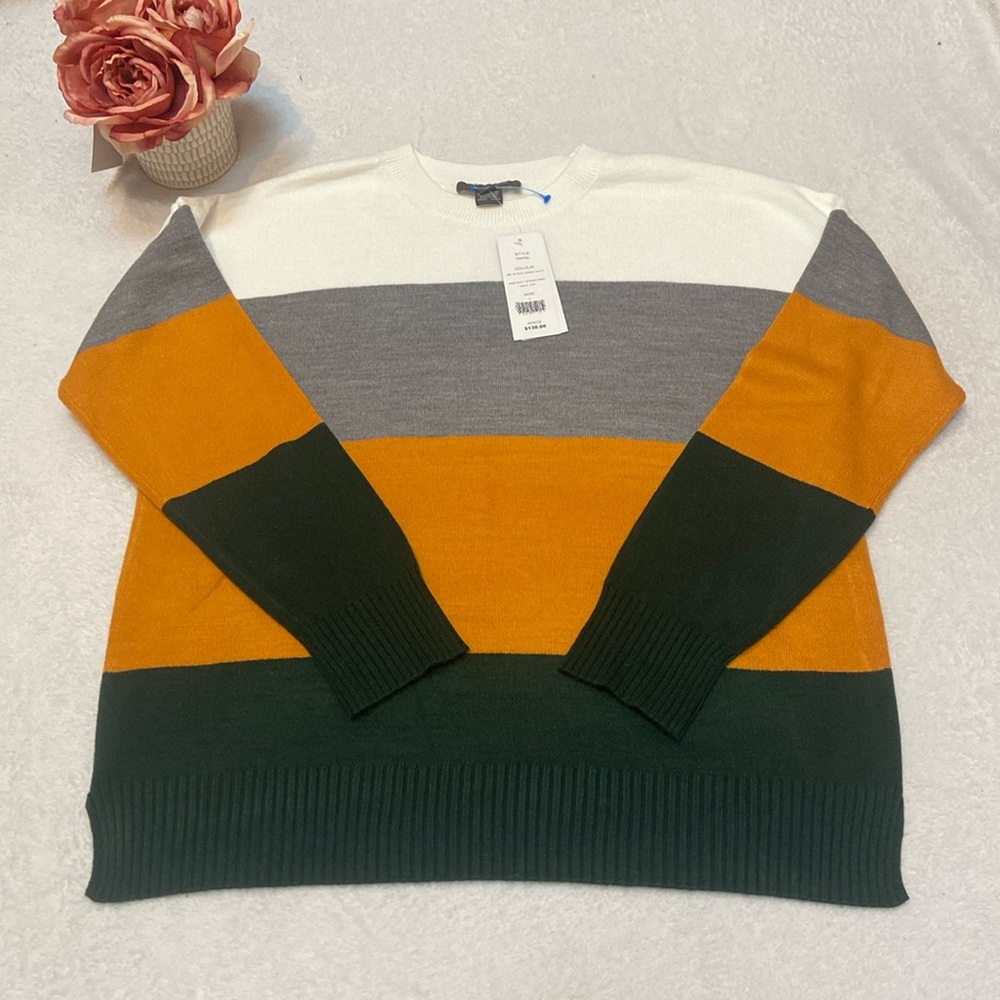 FRENCH CONNECTION NWT Size L Color Block Sweater